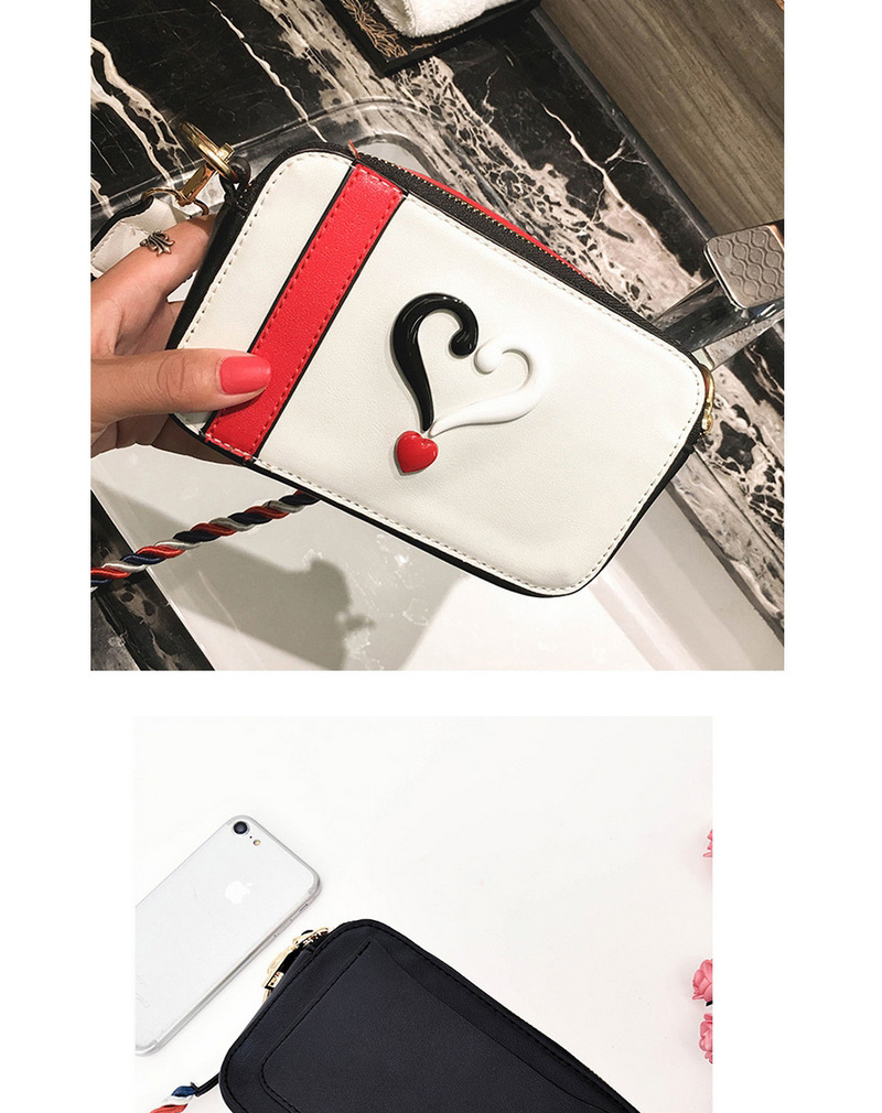 Fashion White Heart Shape Pattern Decorated Shoulder Bag,Shoulder bags