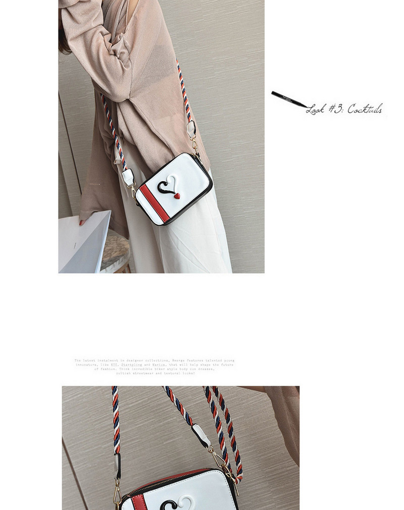 Fashion White Heart Shape Pattern Decorated Shoulder Bag,Shoulder bags
