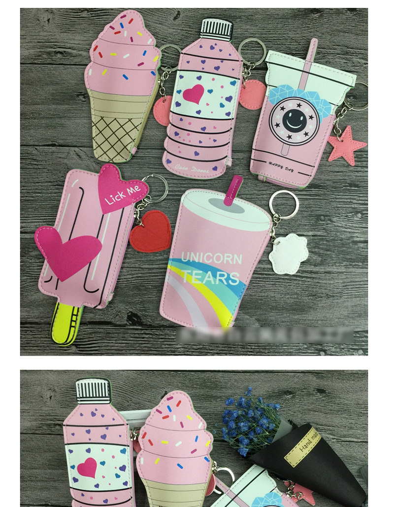 Fashion Pink Ice-cream Decorated Coin Purse,Wallet