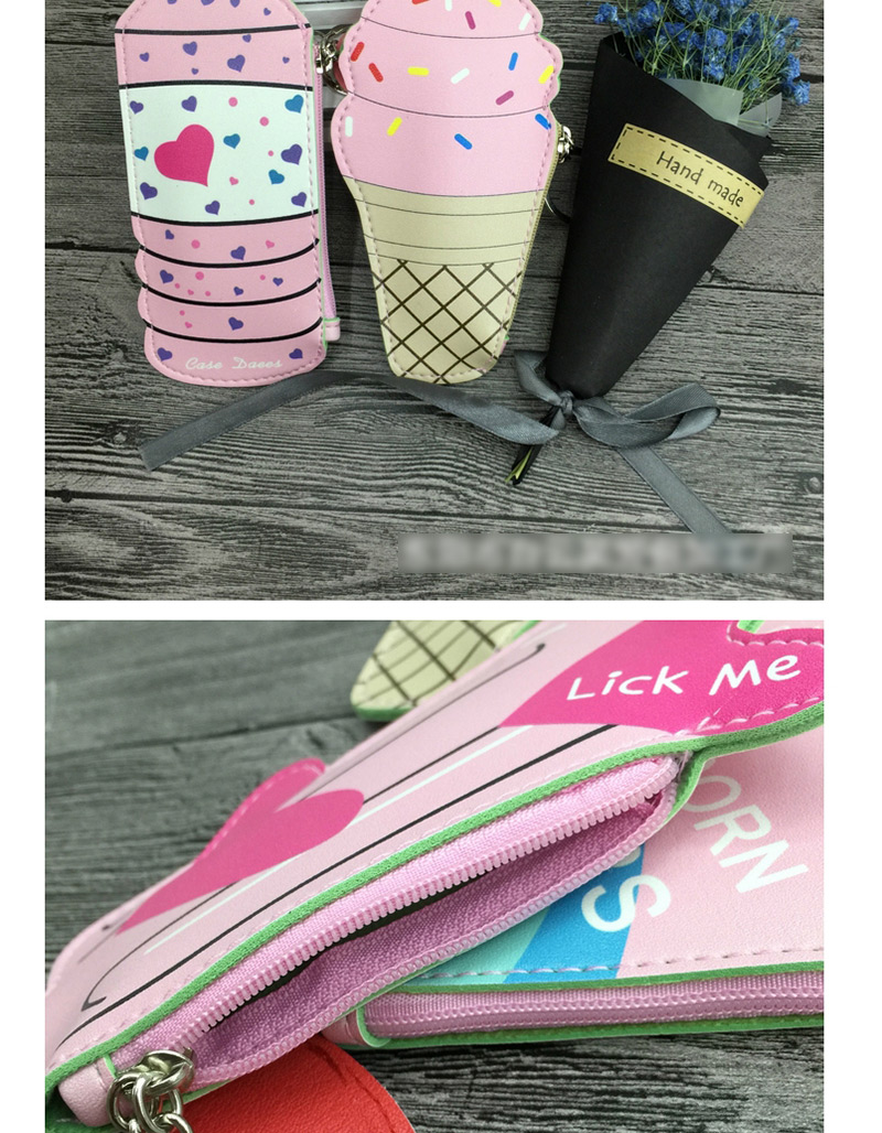 Fashion Pink Ice-cream Decorated Coin Purse,Wallet