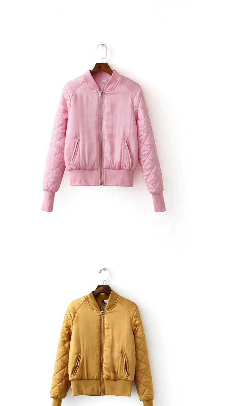 Fashion Dark Pink Pure Color Decorated Jacket,Coat-Jacket