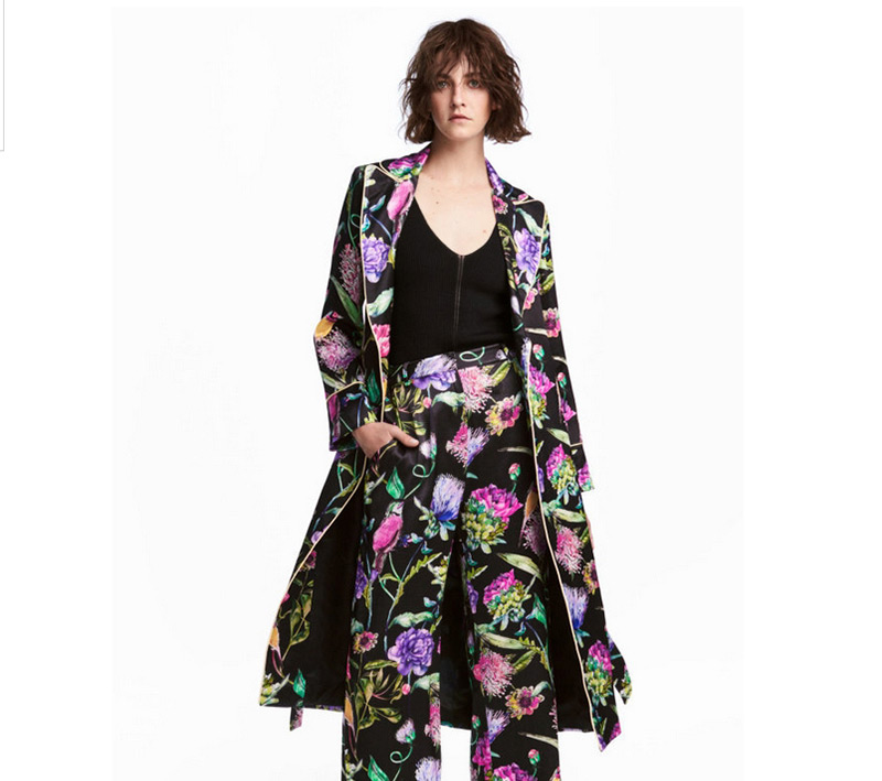 Vintage Multi-color Flower Shape Decorated Long Coat,Coat-Jacket