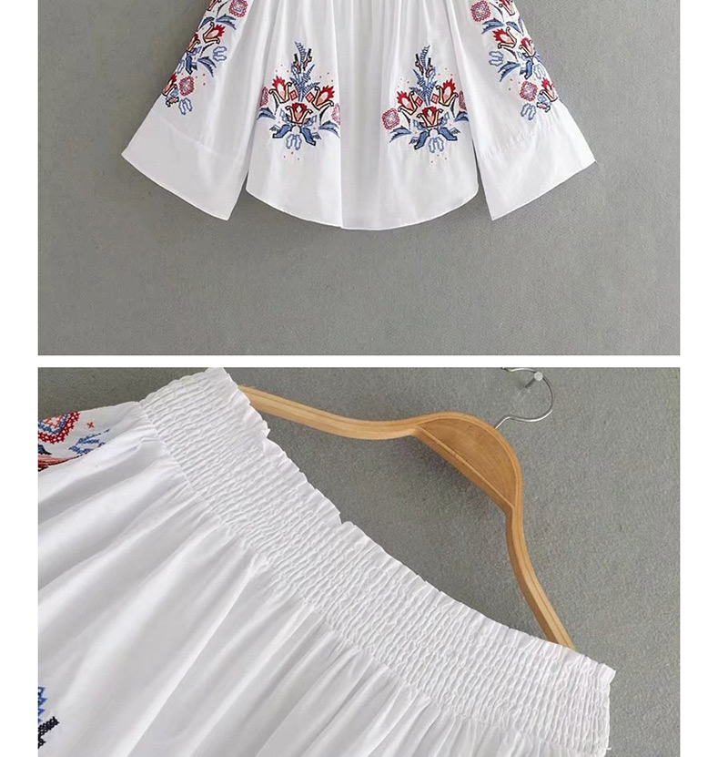 Vintage White Off The Shoulder Decorated Blouse,Tank Tops & Camis