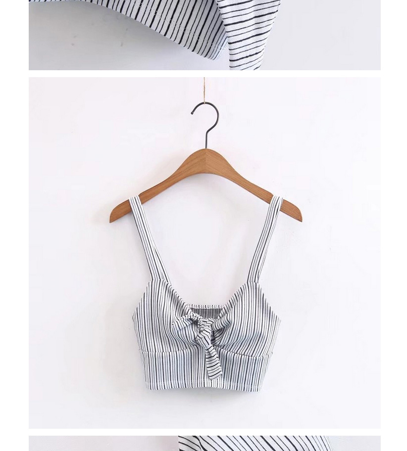 Fashion Black+white Bowknot Decorated Vest,Tank Tops & Camis
