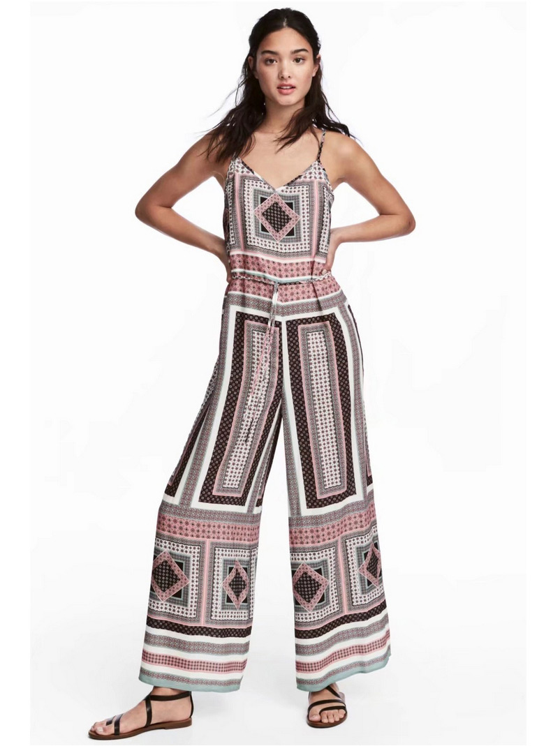 Bohemia Multi-color Geometric Shape Decorated Jumpsuits,Long Dress