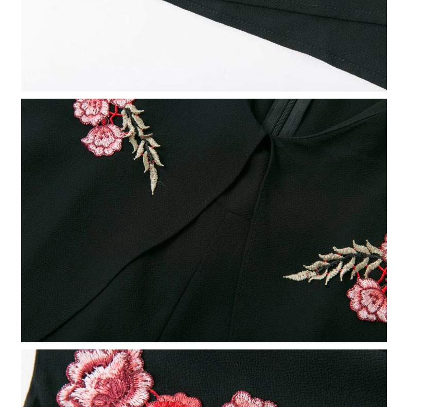 Sexy Black Rose Shape Decorated Jumpsuits,Pants