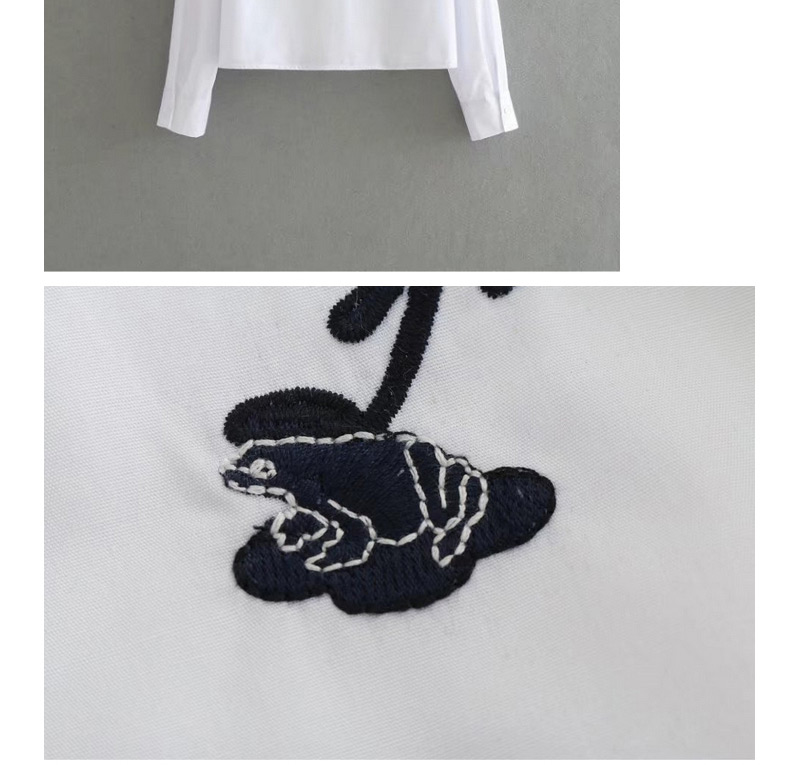 Fashion White Embroidery Flower Decorated Shirt,Tank Tops & Camis