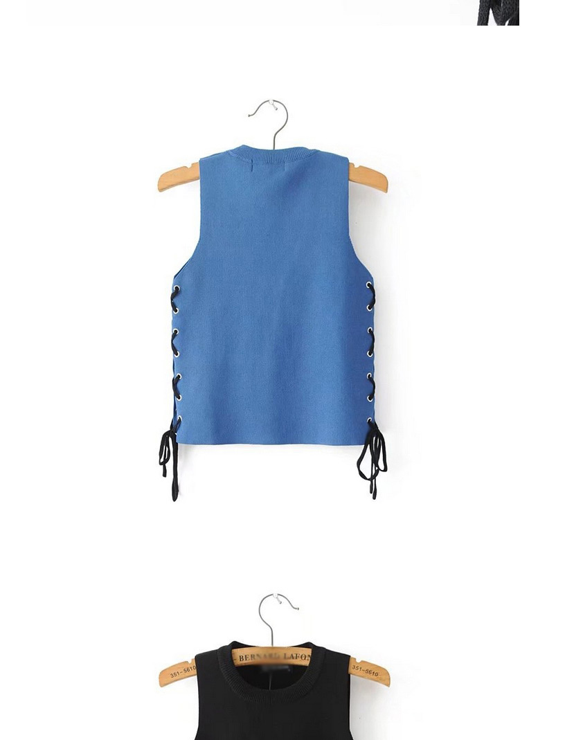 Fashion Blue Cross Decorated Short Vest,Tank Tops & Camis