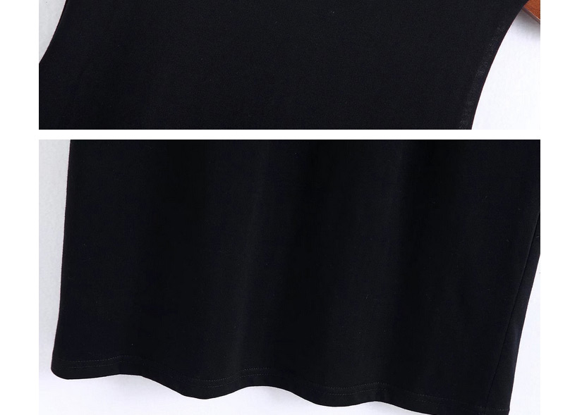 Fashion Black Flower Shape Decorated Long Vest,Long Dress
