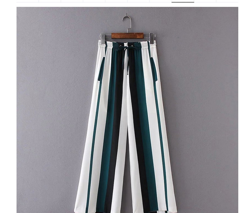 Fashion Multi-color Color-matching Decorated Wide-leg Trousers,Pants