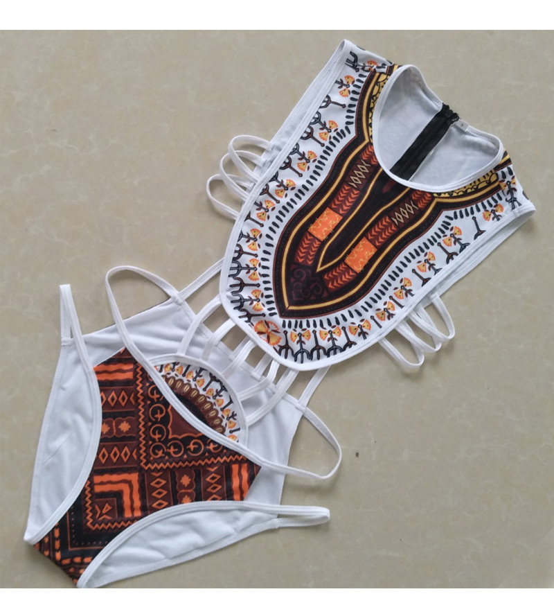 Bohemia White Hollow Out Decorated Swimwear,One Pieces