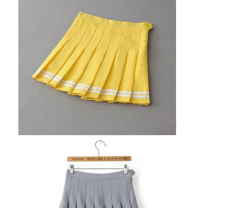 Fashion Yellow Pure Color Decorated Skirt,Skirts