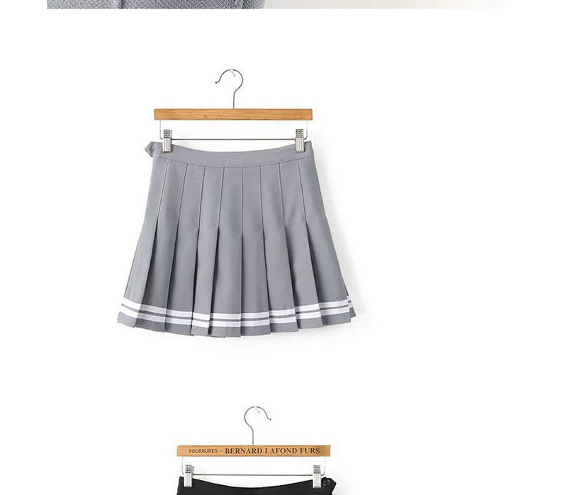 Fashion Gray Pure Color Decorated Skirt,Skirts