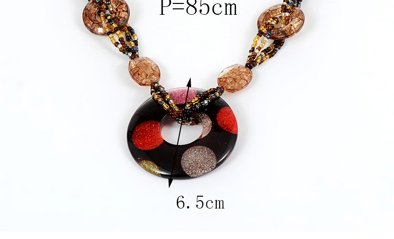 Fashion Black Dot Decorated Long Chain Necklace,Beaded Necklaces