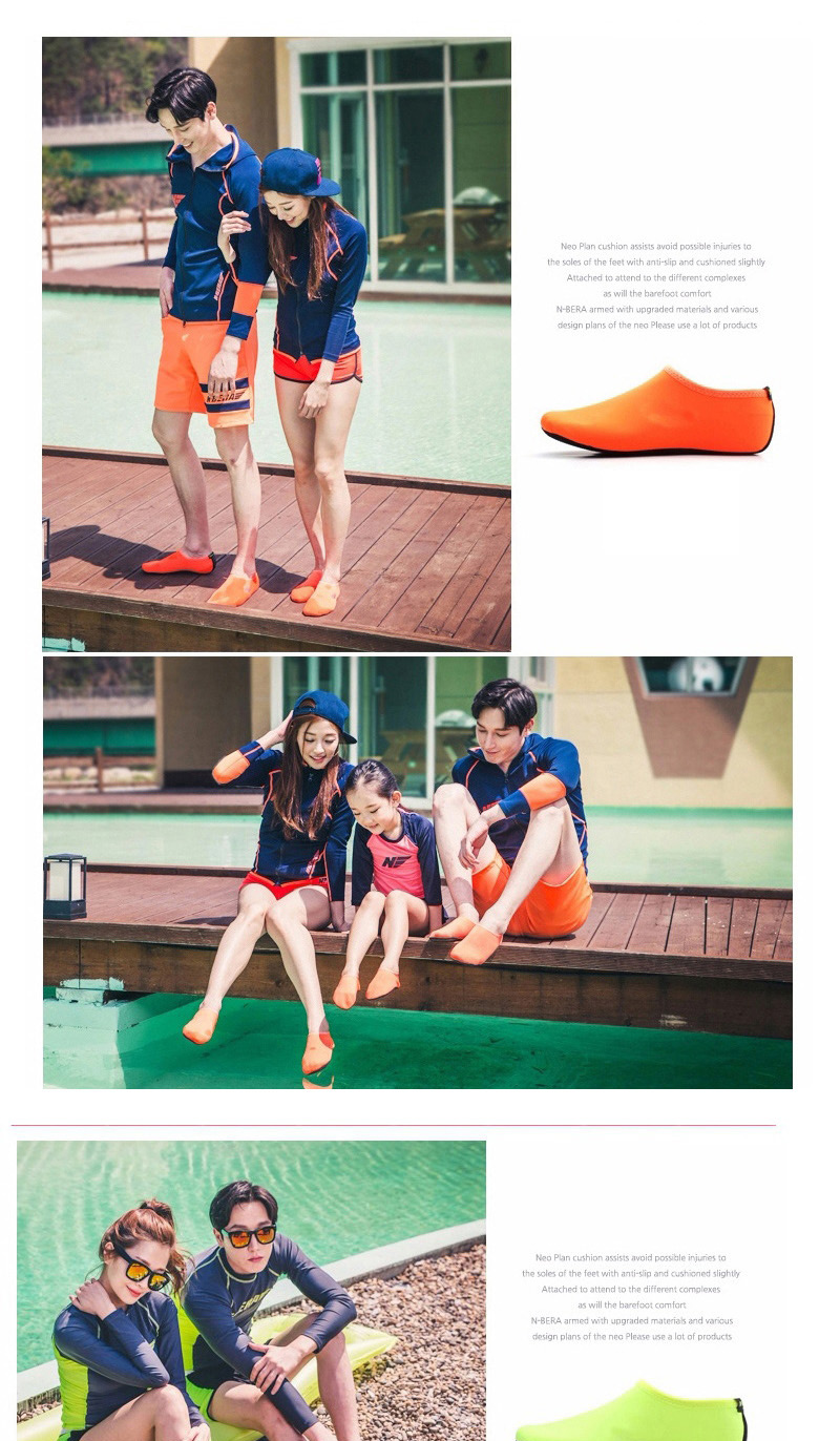 Fashion Orange Pure Color Decorated Beach Socks,Beach accessories