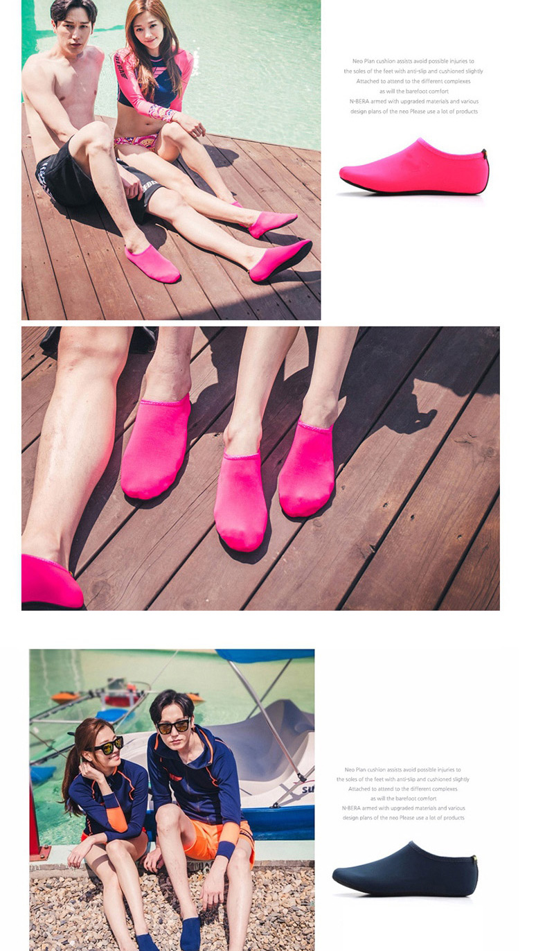 Fashion Pink Pure Color Decorated Beach Socks,Beach accessories