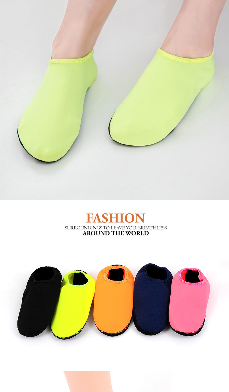 Fashion Fluorescent Green Pure Color Decorated Beach Socks,Beach accessories