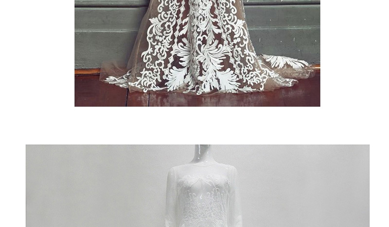 Elegant White Pure Color Decorated Long Dress,Long Dress