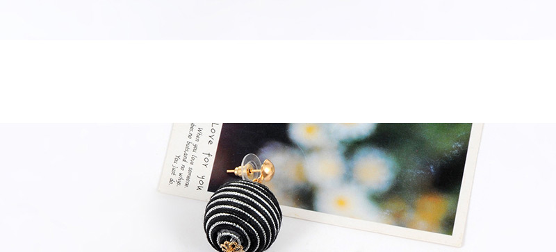 Fashoin Black Color-matching Decorated Round Earrings,Drop Earrings