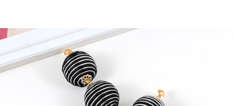 Fashoin Black +silver Color Color-matching Decorated Round Earrings,Drop Earrings
