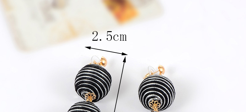 Fashoin Blue+white Color-matching Decorated Round Earrings,Drop Earrings