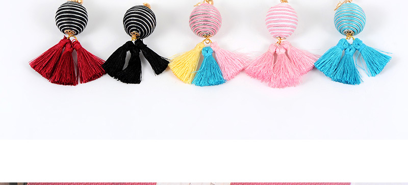Vintage Multi-color Tassel Decorated Round Earrings,Drop Earrings