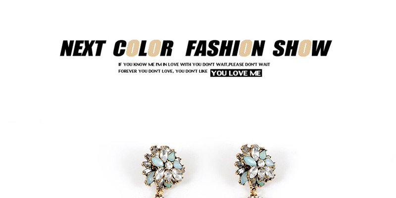 Vintage Multi-color Oval Shape Diamond Decorated Tassel Earrings,Drop Earrings