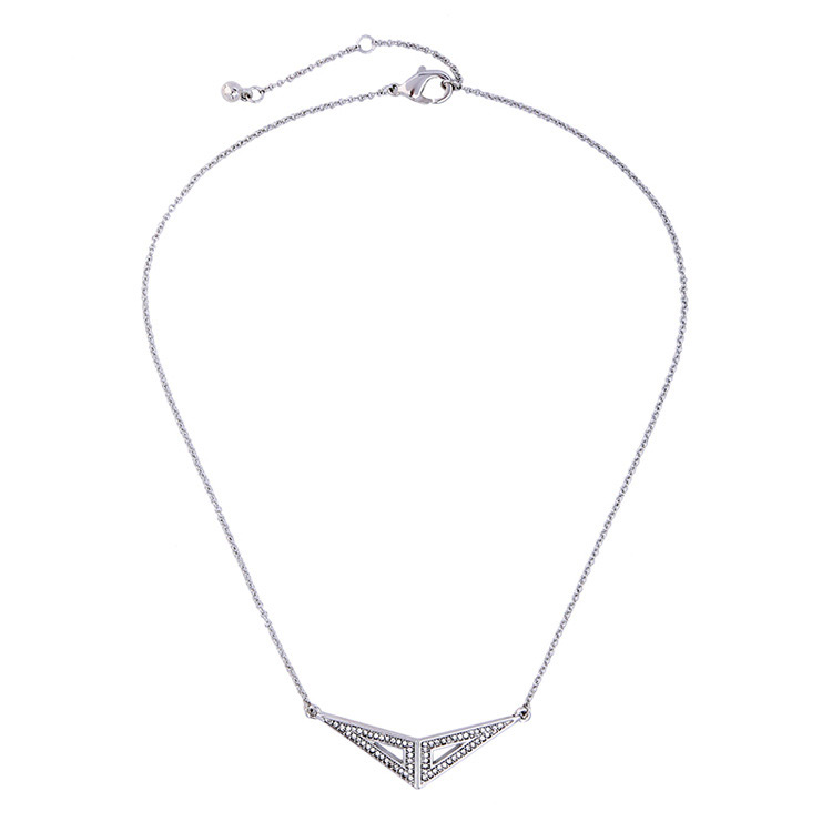 Fashion Silver Color Triangle Shape Pendant Decorated Necklace,Pendants