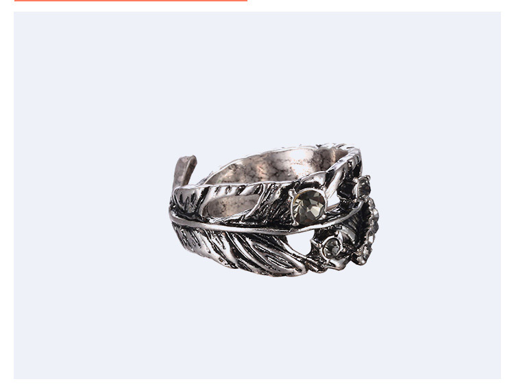 Personality Silver Color Metal Leaf Decorated Opening Ring,Fashion Rings