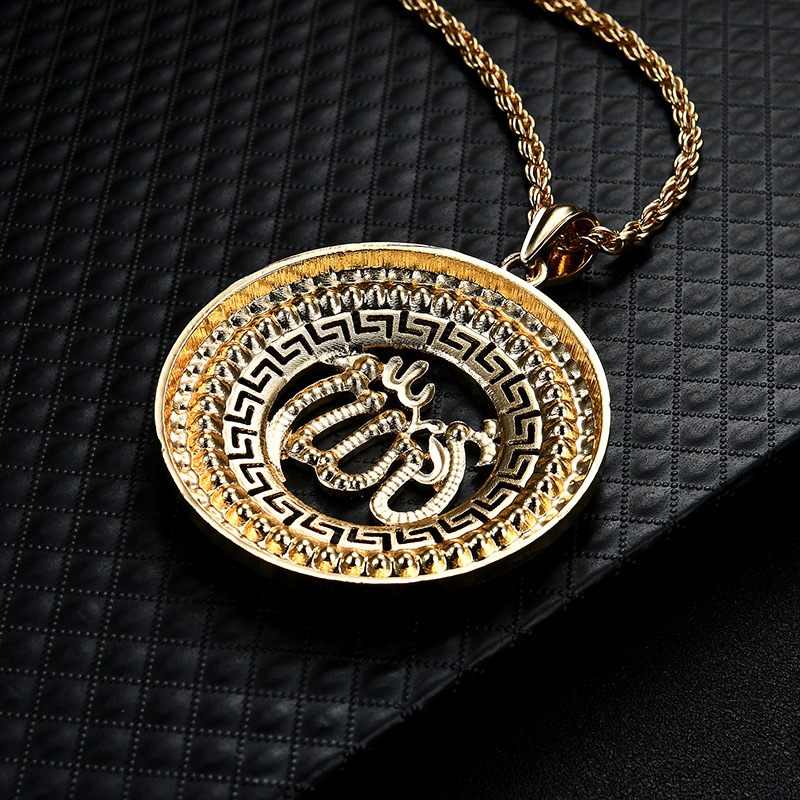 Elegant Gold Color Round Shape Decorated Necklace,Pendants