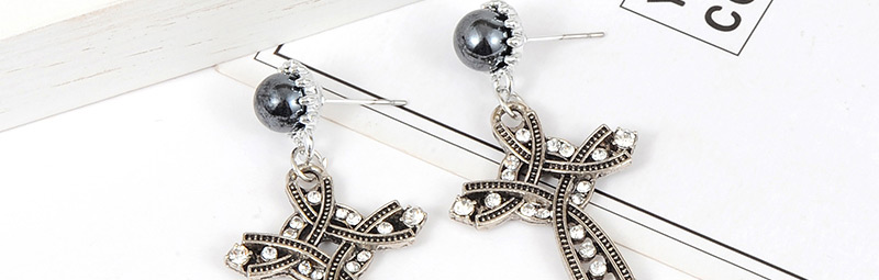 Fashion Gun Black Round Shape Decorated Earrings,Drop Earrings
