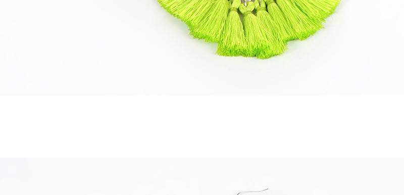 Bohemia Green Round Shape Decorated Tassel Earrings,Drop Earrings