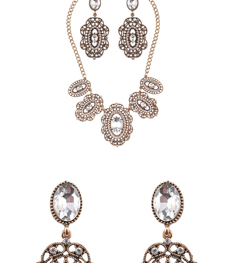 Luxury Antique Gold Pure Color Decorated Jewelry Sets,Jewelry Sets