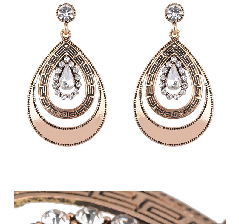 Exaggerated Gold Color Watershape Shape Diamond Decorated Jewelry Sets,Jewelry Sets