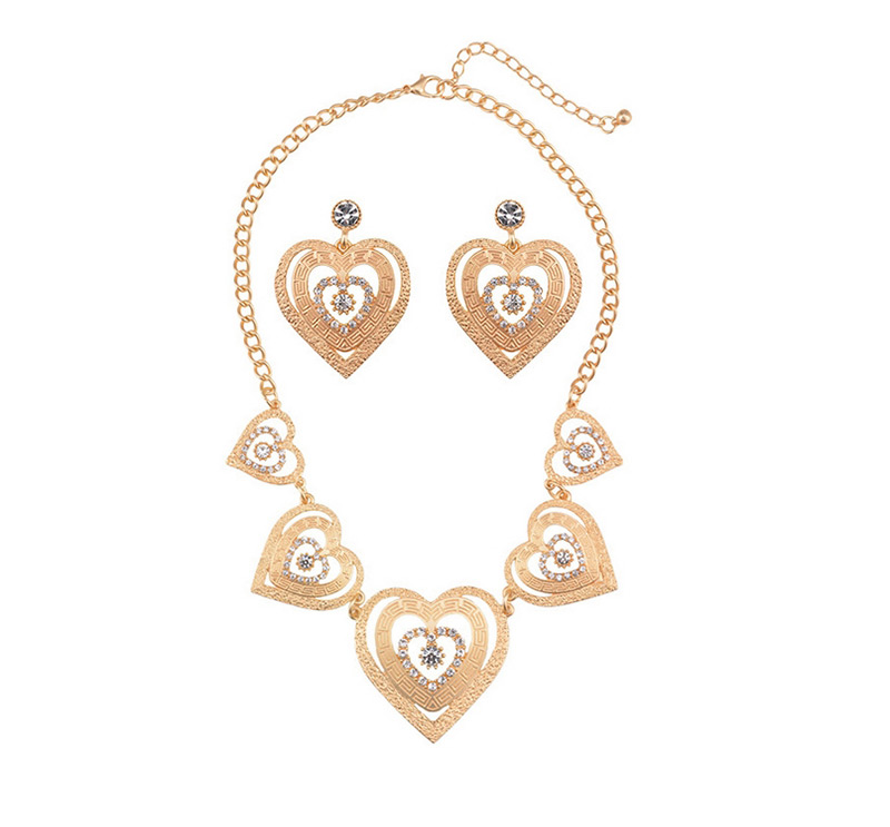 Vintage Gold Color Heart Shape Decorated Jewelry Sets,Jewelry Sets