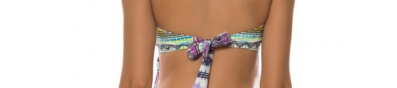 Bohemia Multi-color Color-maching Decorated Swimwear,Bikini Sets