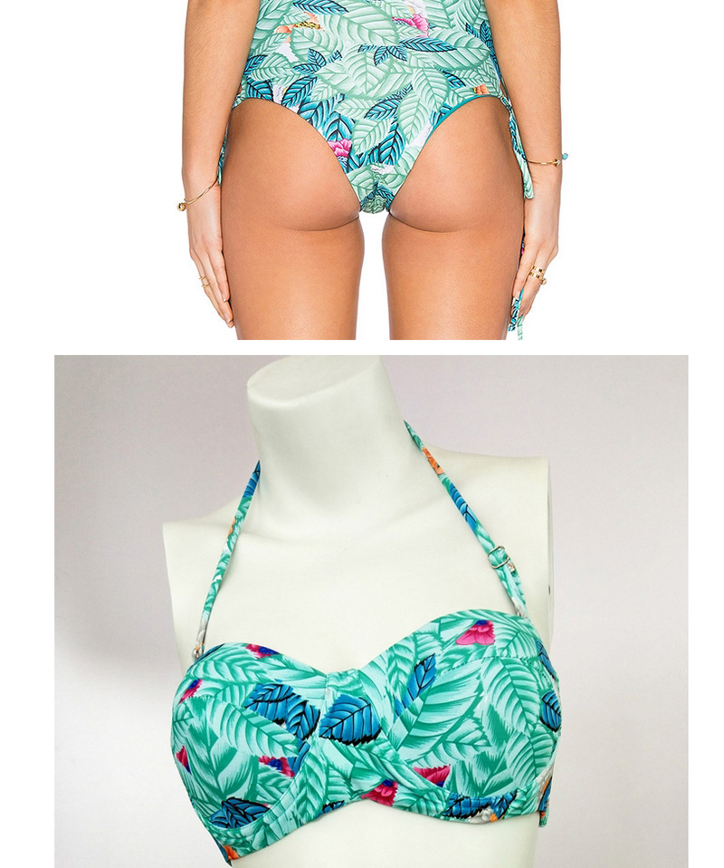 Fashion Multi-color Leaf Shape Decorated Swimwear,Bikini Sets