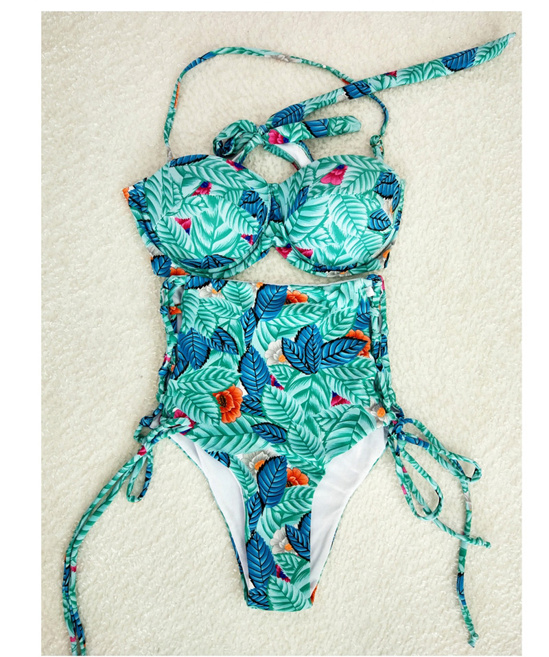 Fashion Multi-color Leaf Shape Decorated Swimwear,Bikini Sets