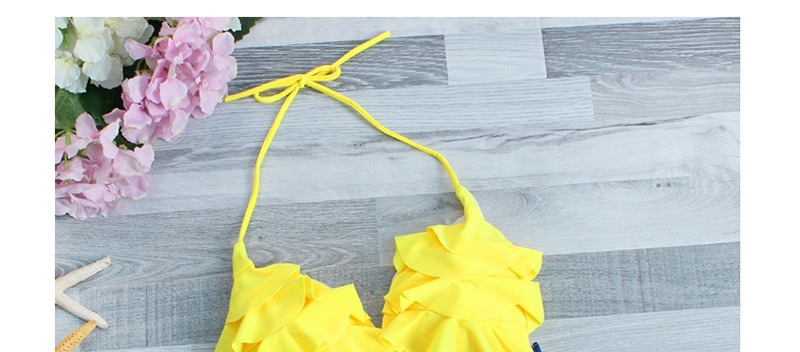 Lovely Yellow Tassel Decorated Swimwear,Bikini Sets