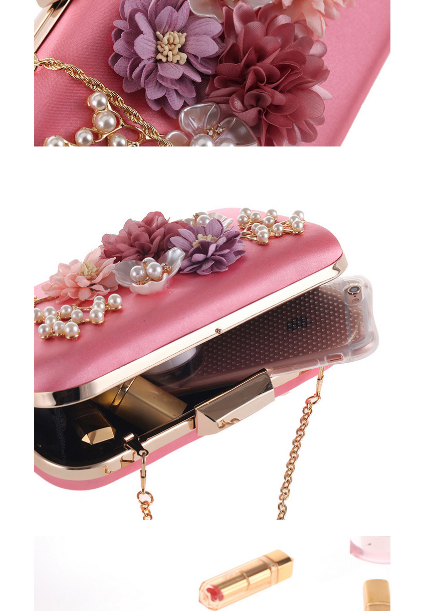 Elegant Beige Flower Shape Decorated Hand Bag,Handbags