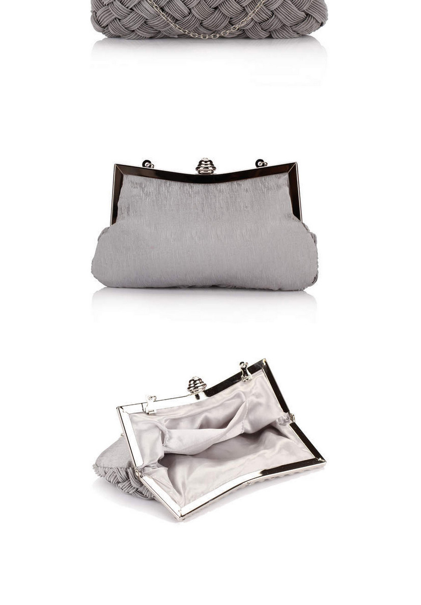 Elegant White Hand-woven Decorated Hand Bag,Handbags