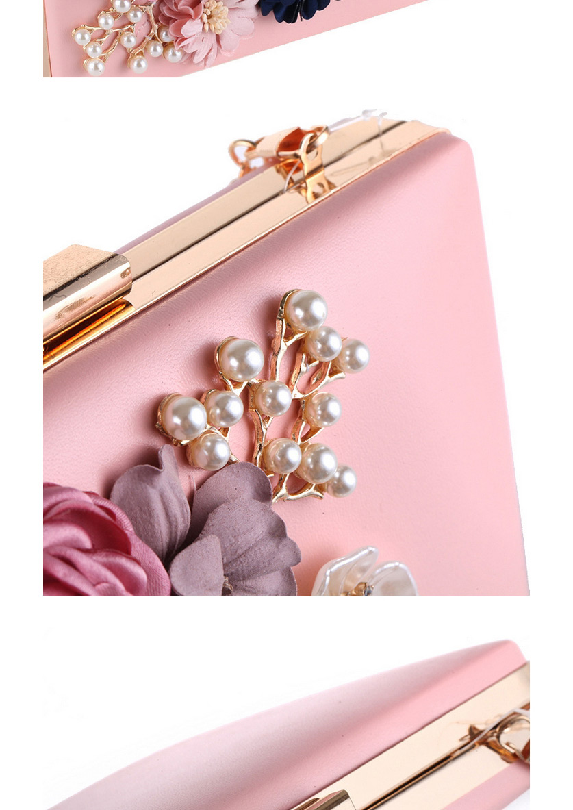 Elegant Pink Flower Shape Decorated Hand Bag,Handbags