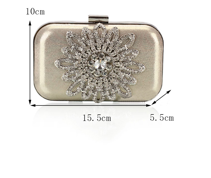 Luxury Gold Color Flower Shape Decorated Hand Bag,Handbags