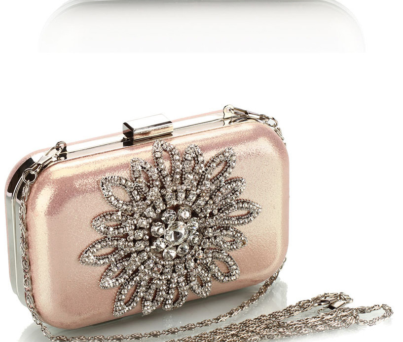 Luxury Pink Flower Shape Decorated Hand Bag,Handbags