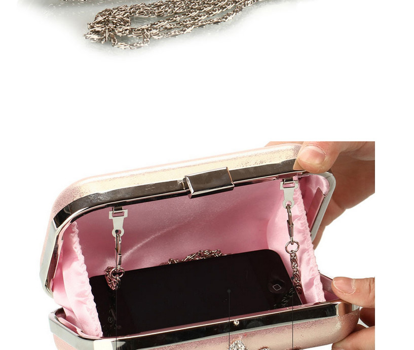 Luxury Silver Color Flower Shape Decorated Hand Bag,Handbags