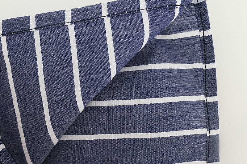 Fahsion Blue Stripe Pattern Decorated Shirt,Blouses