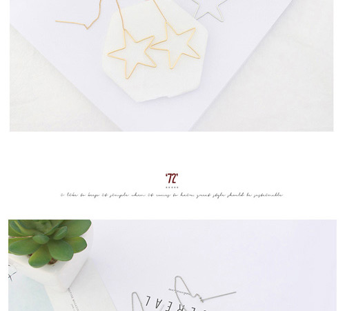 Fashion Silver Color Star Shape Decorated Pure Color Earrings,Drop Earrings