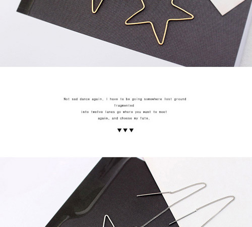 Fashion Gold Color Star Shape Decorated Pure Color Earrings,Drop Earrings