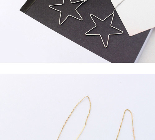 Fashion Gold Color Star Shape Decorated Pure Color Earrings,Drop Earrings