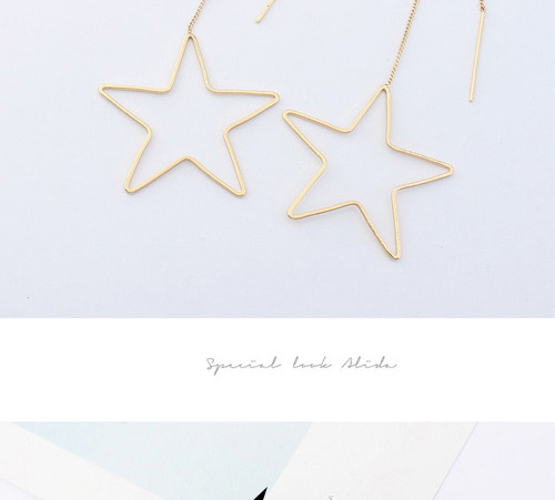 Fashion Silver Color Star Shape Decorated Pure Color Earrings,Drop Earrings